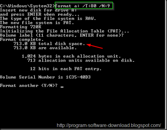 How to format floppy disk 3.5” 1.44MB to 720kB