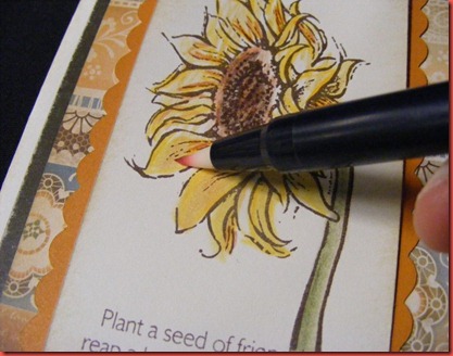 May 2012 SOTM florentine_sunflower card closeup blending pen
