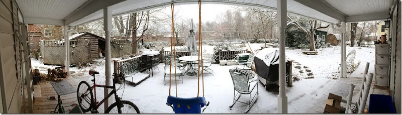 Back porch panoramic  snow 1 21 14
