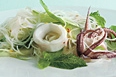 Asian Rice noodles salad with Calamari and Herbs