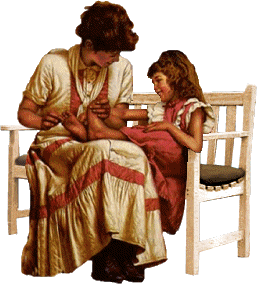 imagen vintage, madre masajea dedos del pie a su hija