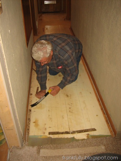 We were kind of jerks and made Grandpa help us tear up the carpeting.
