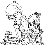 Niño y niña rezando pm