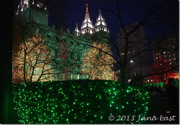 Salt Lake Temple and Christmas Lights on Temple Square, Salt Lake City, Utah