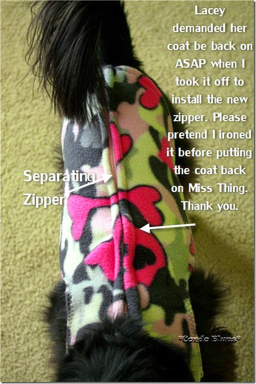 zippered fleece dog coat