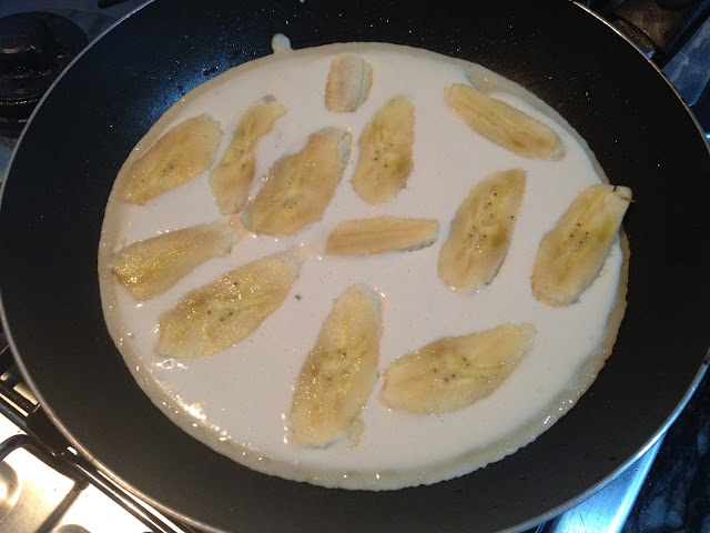 learning to make banana pancakes