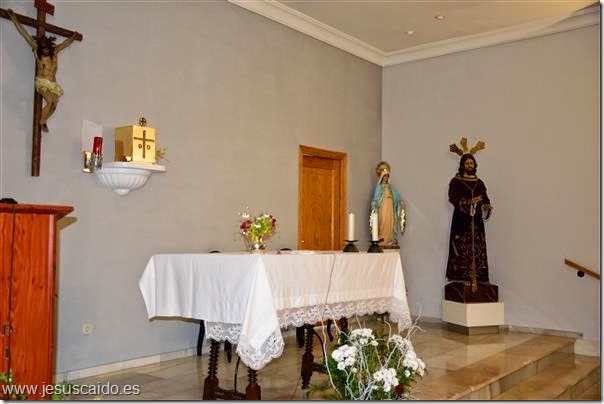 La imagen sobre el Altar Mayor de la capilla de la Virgen del Carmen 