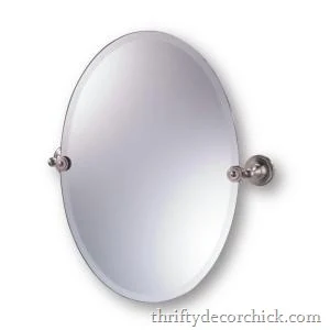 oval mirror with pivot brackets