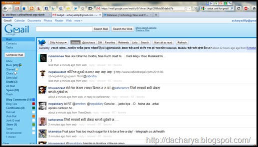 Twitter within Gmail