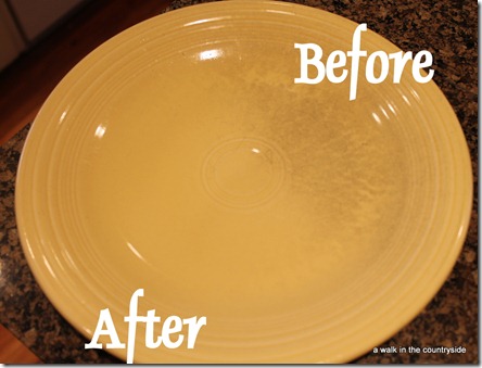 plate half cleaned with Bar Keepers friend