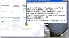 Imagem-links para redes sociais - Bloco de notas