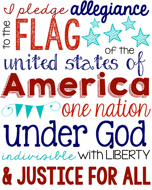 Pledge of Allegiance Printable at GingerSnapCrafts.com #usa #printable #patriotic