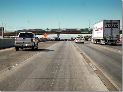 Heading south on I-15 through Las Vegas, Nevada approaching West Sunset Road