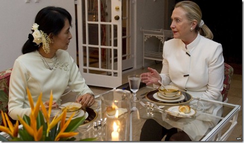 Hillary Clinton with Aung San Suu Kyi