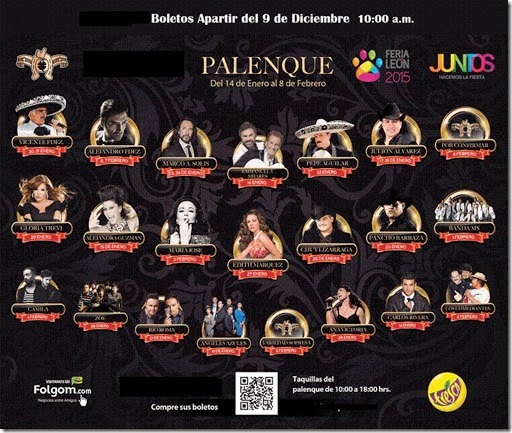 Palenque Feria de Leon 2015 cartelera de conciertos