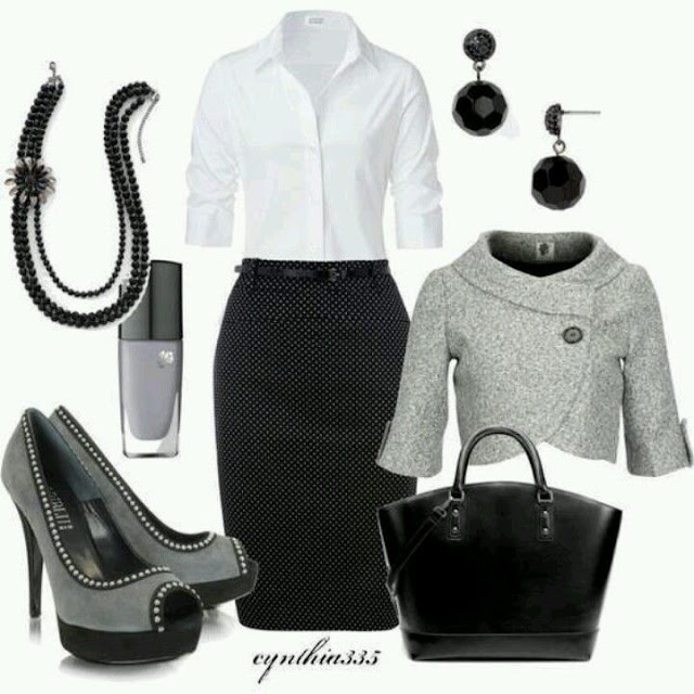 black and white work wear