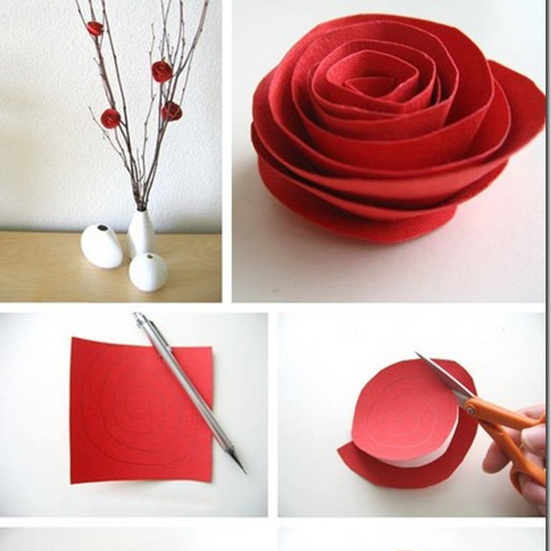 Día de la madre manualidades flores rojas de papel
