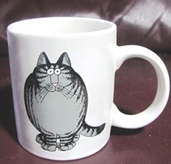 Kliban cat fat cat front of mug