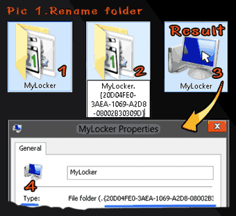 Rename folder and add Extension of folder is CLSID