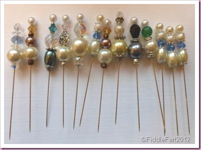 Decorated beaded pins