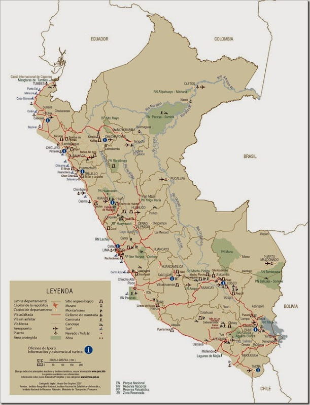 Peru Mapa turistico