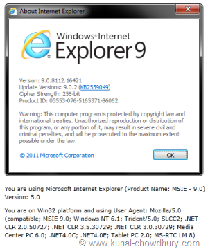 Tested in Internet Explorer 9 Tested in Internet Explorer 9