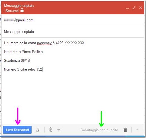 Secure Gmail scrivere email criptata