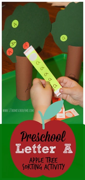 Letter A - Apple Tree Sorting Activity. This is such a fun hands on alphabet activity for toddler, preschool, and kindergarten age kids perfect for fall. Letter A - Apple Tree Sorting Activity. This is such a fun hands on alphabet activity for toddler, preschool, and kindergarten age kids perfect for fall.