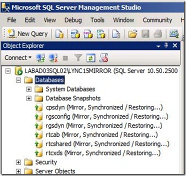 Lync 2013 - SQL Mir - mirror node check