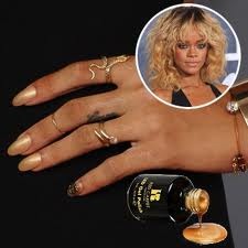 Rihanna's Gold Nails