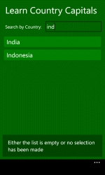 Learn Country Capital app in Windows Phone Store