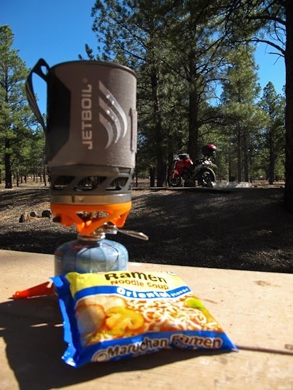 Jet Boil and Ducati at Bonito CG near Sunset Crater NM (1)