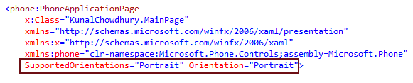 How to set SupportedOrientation and Orientation in Windows Phone 8.0 or lower