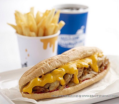 Yellow Submarines Cheesesteaks Singapore American Style casual dining take-away  Oregano Submarine meal chicken filling infused refreshingly tangy sauce Single Hit burger beef patty grilled tender fast food restaurant