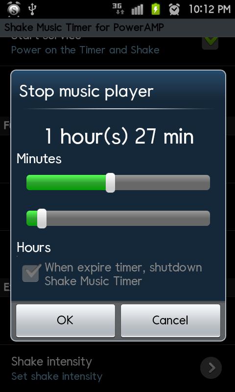 PowrAMP ShakeMusicTimer Screen 2