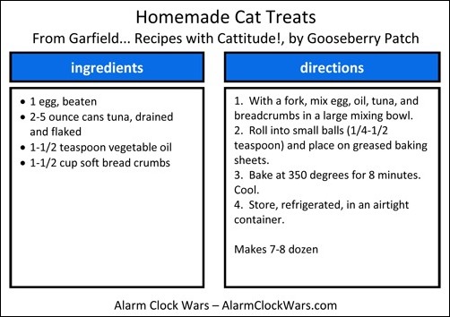 homemade cat treats recipe card