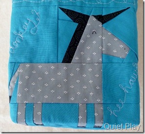 Donkey Hee Haw Paper Pieced Front of Fabric basket