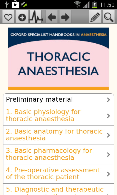 Android application OSH in Thoracic Anaesthesia screenshort