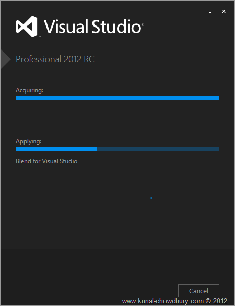 VS2012 Installation Experience - Screen 3 - Installation of Expression Blend for Visual Studio