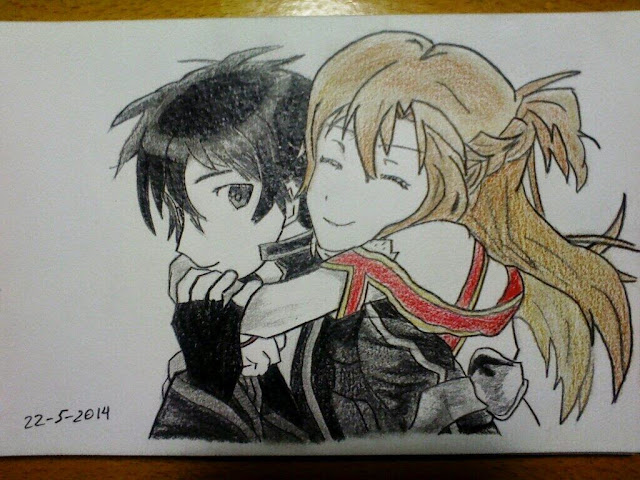 Dibujos Gamers Y Otakus Dibujo De Kirito Y Asuna dibujos-gamers-y-otakus-dibujo-de-kirito-y-asuna