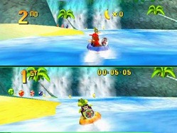 Corridas sobre a água. Chora Mario Kart 7!
