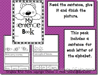 My Sentence Book activity pic