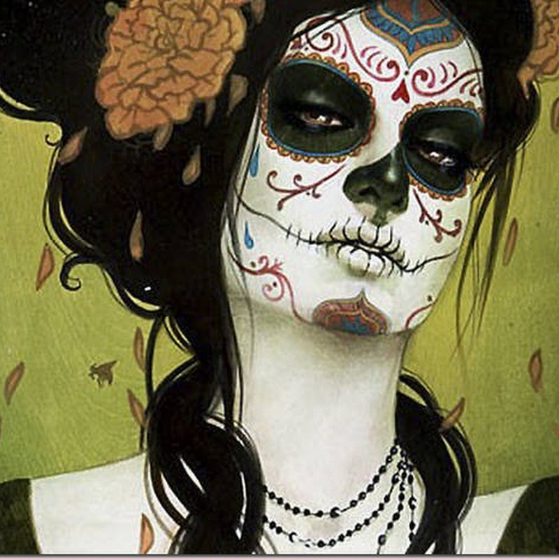 fotos de maquillajes de Catrina y calavera mexicanas día de los muertos