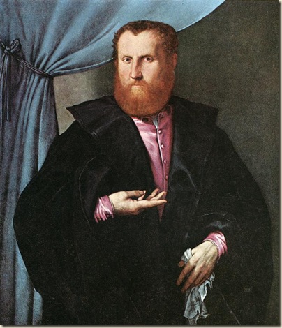 Lorenzo lotto, Portrait d'un homme en manteau de soie