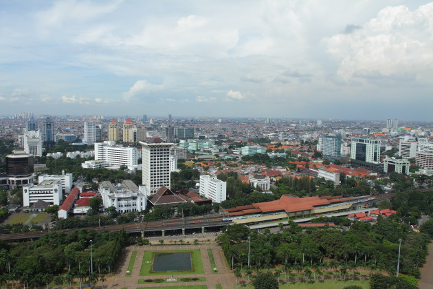 Densely packed metropolis of Jakarta, Indonesia