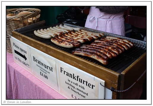 Borough Market - bratwurst and frankfurter