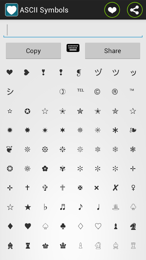 ascii phone symbol Play  ASCII on Android  Google Apps Symbols Text