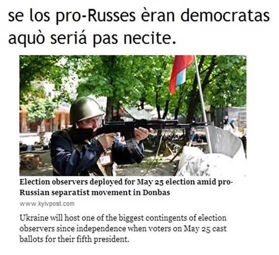 Ucraïna contra pro-Russes q fan complicat las eleccions del 25 de mai de 2014