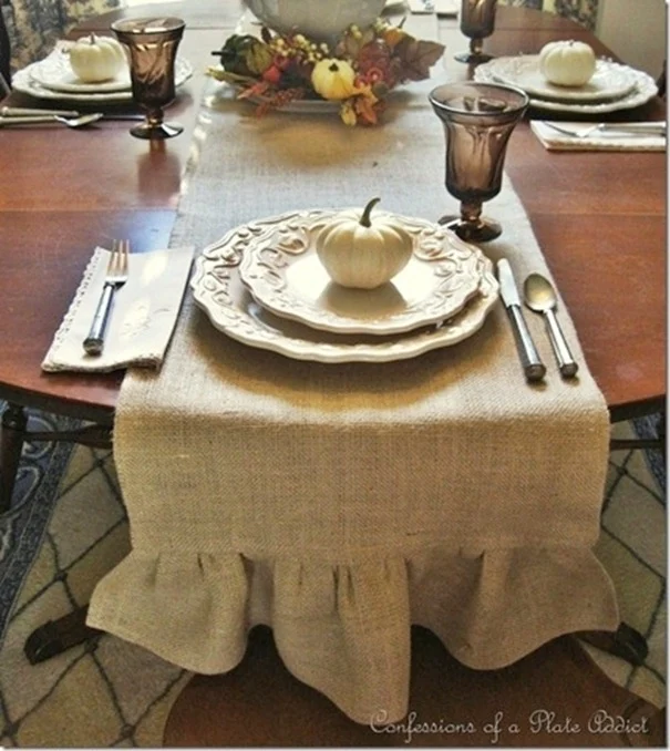CONFESSIONS OF A PLATE ADDICT Ruffled Burlap Table Runner