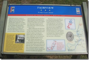 Fairview Civil War Trail marker where Battle of Front Royal ended